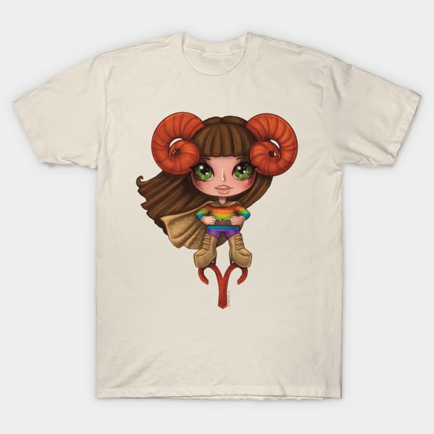 Aries Astrology Zodiac Girl T-Shirt by thewickedmrshicks